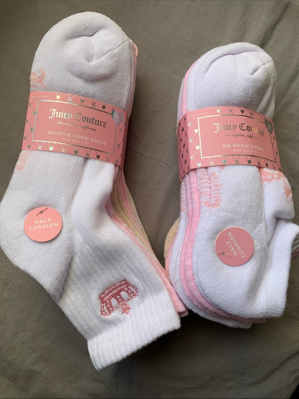 🆕- Juicy Couture SOCK BUNDLE - Pack of No-Show & Crew Socks